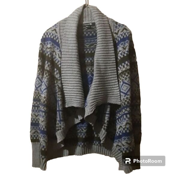 Forever 21 Shawl Poncho/Sweater Argyle/Dimond - Picture 1 of 10